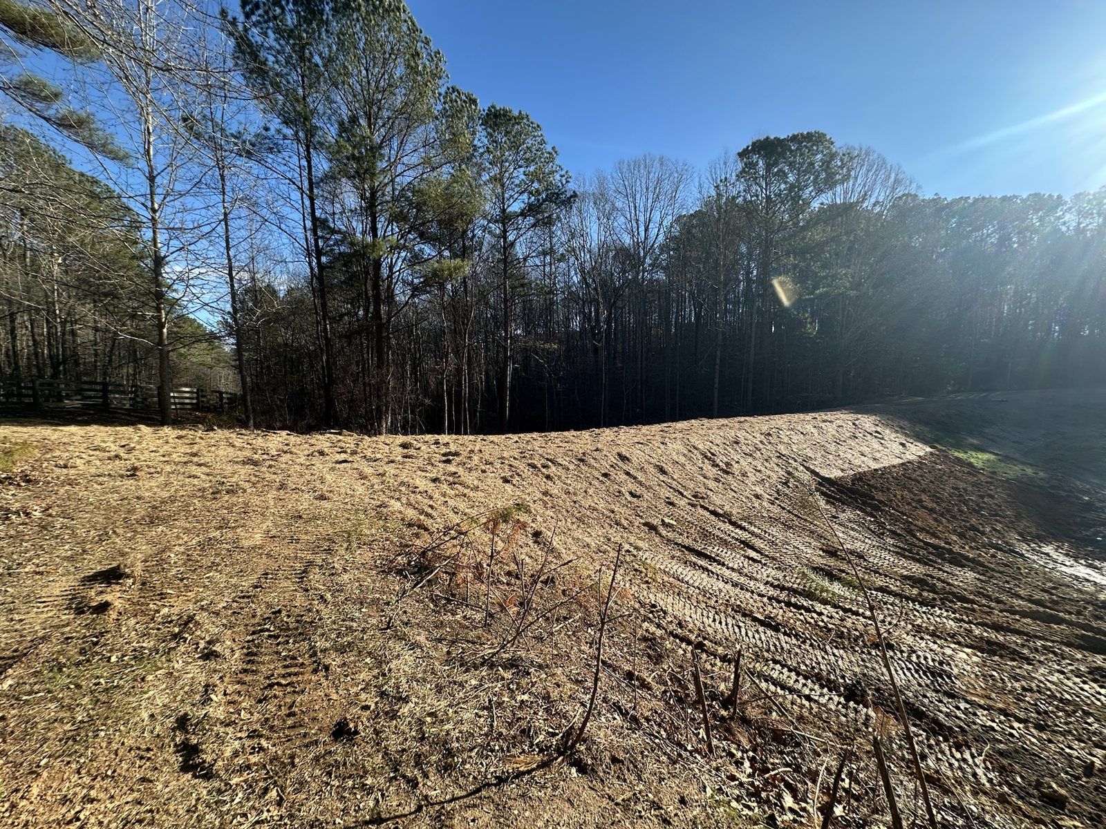 Finished pond repair grading work